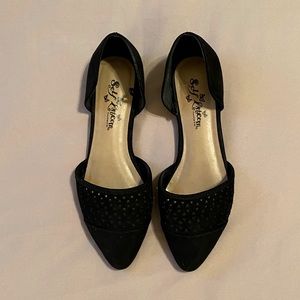 Cute black flats by Self Esteem.